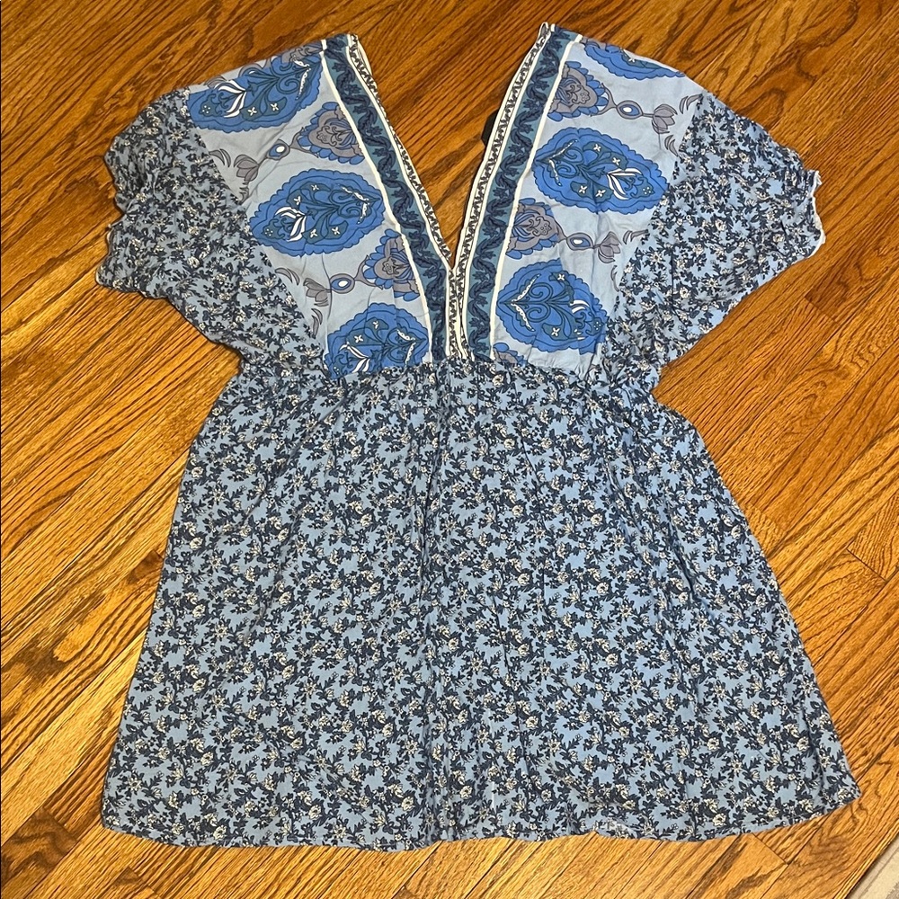 Floral Blue Women's Top